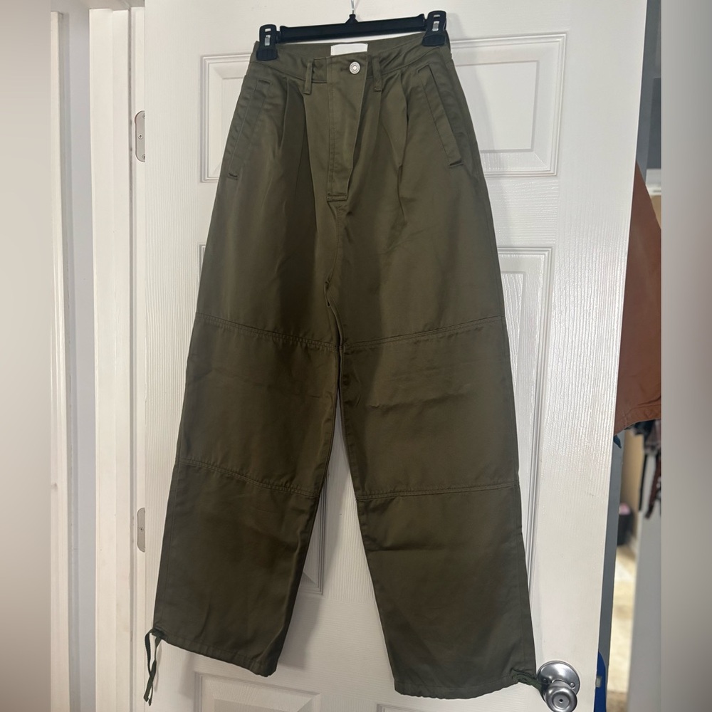 Moussy Olive Green Wide Leg Utility Pants - Picture 2 of 16